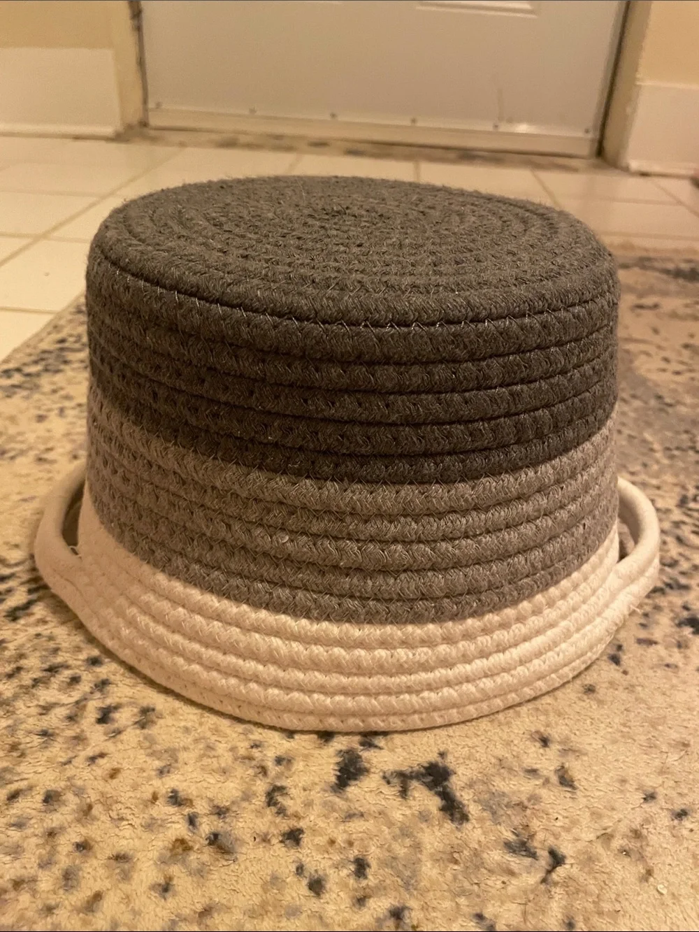 NWOT Woven Colorblock Storage Basket - White, Gray, Charcoal